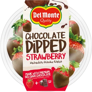 Del Monte Chocolate Dipped Strawberry Packaging PNG Image