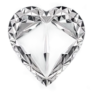 Delicate Diamond Heart Sketch Png 10 PNG Image