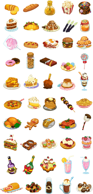 Delicious Food Items By Jin Sethanukul, Via Behance - Food Items In Games PNG image with transparent background
