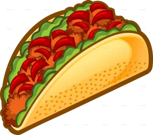 Delicious Taco Illustration PNG Image