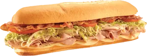 Delicious Turkey Bacon Sub Sandwich.png PNG Image