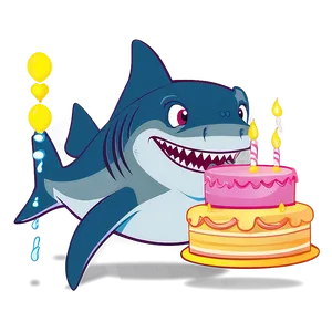 Delightful Birthday Shark Picture Png Hjf PNG Image