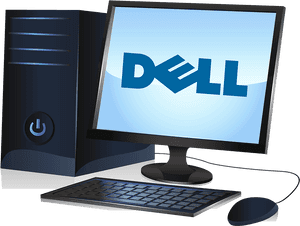 Dell Desktop Setup PNG image with transparent background