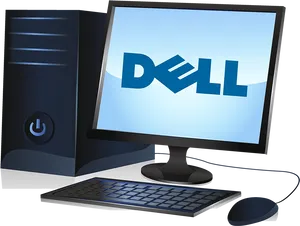 Dell Desktop Setup PNG Image