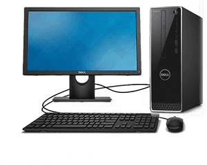 Dell Desktop Setup PNG image with transparent background