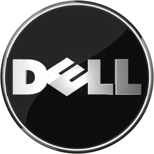 Dell Logo Black Circle Background PNG Image