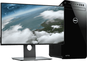 Dell X P S Desktopand Monitor Setup PNG image with transparent background