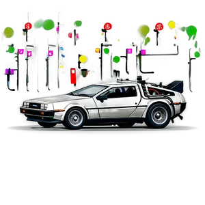 Delorean Crossing The Finish Line Png Byt14 PNG Image