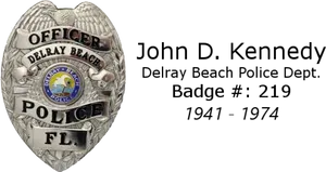 Delray Beach Police Officer Badge PNG Image