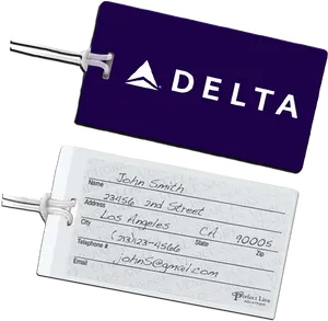 Delta Airline Luggage Tag PNG Image