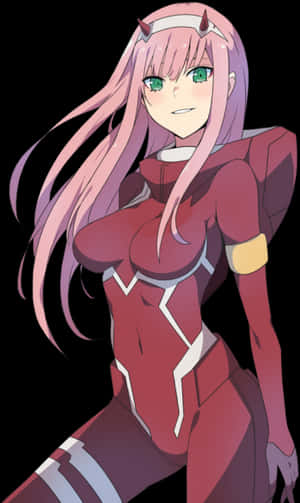 Demon Girl Zero Two - Darling In The Franxx Zero Two PNG image with transparent background