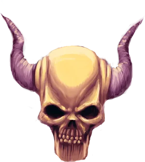 Demon_ Skull_with_ Horns PNG Image