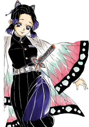 Demon Slayer Butterfly Hashira Shinobu Kocho Illustration PNG Image