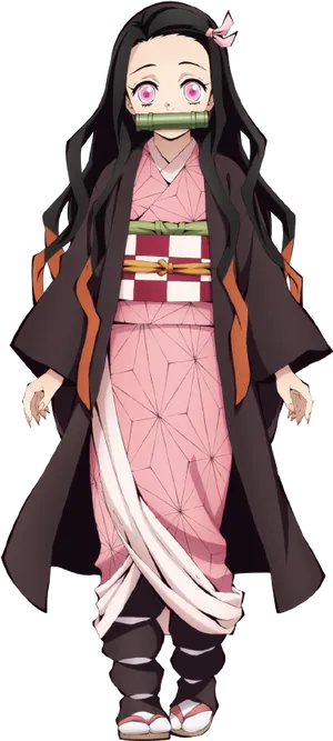 Demon Slayer Character Nezuko Kamado Full Body PNG Image