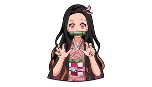 Demon Slayer Character Peace Sign Sticker PNG Image