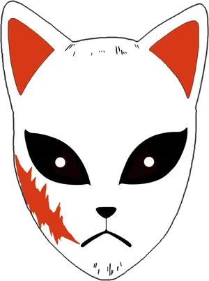 Demon_ Slayer_ Fox_ Mask_ Vector PNG Image