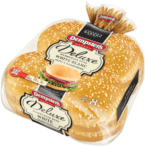 Dempsters Deluxe Hamburger Buns Packaging PNG image with transparent background
