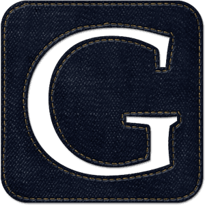 Denim Fabric Letter G Icon PNG image with transparent background