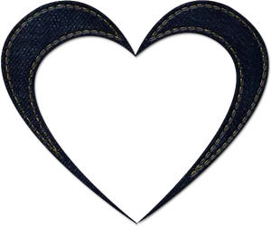 Denim Texture Heart Transparent Background PNG Image