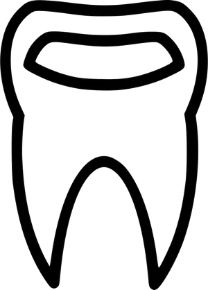 Dental Icon Simple Tooth Outline PNG Image