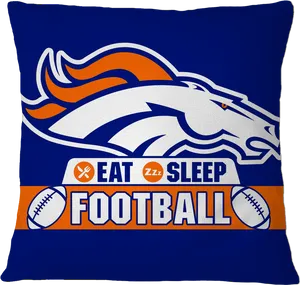 Denver Football Themed Cushion PNG Image