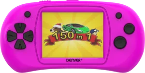 Denver150in1 Handheld Game Console Pink PNG Image