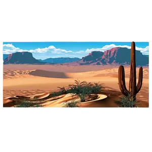 Desert Adventure Landscape Png Irx83 PNG Image