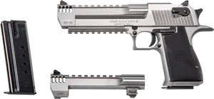 Desert Eagle Silver Model PNG Image