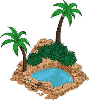Desert Oasis Illustration PNG image with transparent background