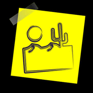 Desert Scene Sticky Note Icon PNG image with transparent background