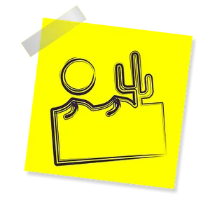 Desert Scene Sticky Note Icon PNG Image