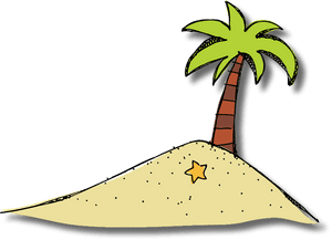 Deserted Island Cartoon PNG image with transparent background