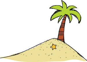 Deserted Island Cartoon PNG image with transparent background