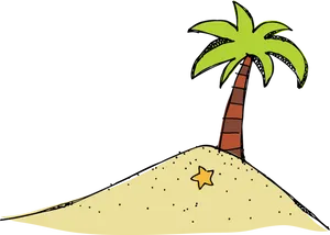 Deserted Island Cartoon PNG Image