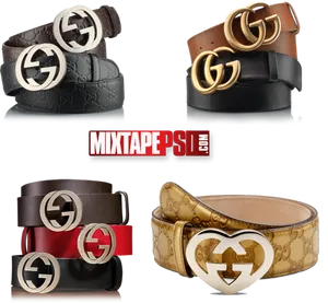 Designer Belts Collection PNG Image