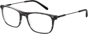 Designer Black Frame Eyeglasses PNG Image