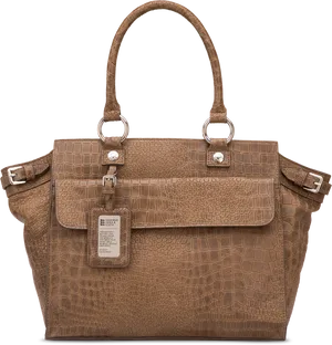 Designer Brown Crocodile Texture Purse PNG Image