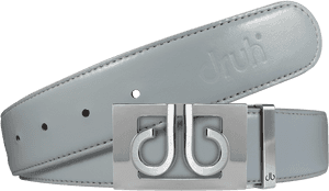 Full Grain Leather Belt In Grey With Silver ‘db’ Thru - Belt, HD Png Download PNG image with transparent background