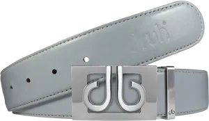 Designer Silver Buckle Leather Belt PNG Image