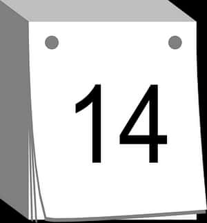 Desk Calendar Number14 PNG image with transparent background