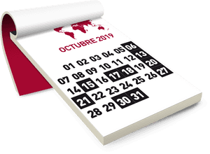 Desk Calendar October2019 PNG image with transparent background