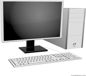 Desktop Computer Setup PNG image with transparent background