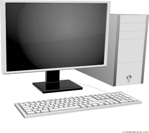 Desktop Computer Setup PNG Image