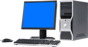 Desktop Computer Setup PNG image with transparent background