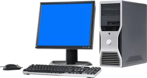 Desktop Computer Setup PNG Image