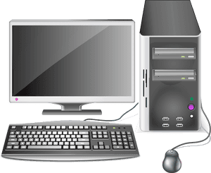 Desktop Computer Setup Vector PNG image with transparent background
