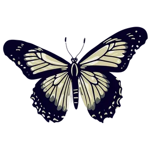 Detailed Black Butterfly Outline Png Pvs PNG Image