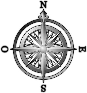 Detailed Compass Rose Graphic PNG Image