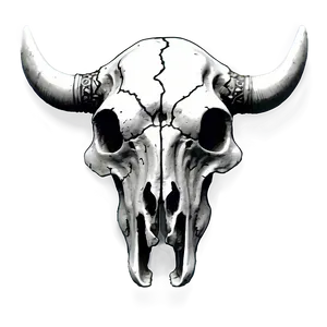 Detailed Cow Skull Sketch Png Bcu26 PNG Image