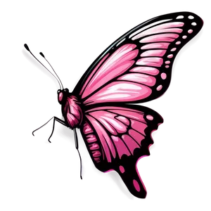 Detailed Pink Butterfly Illustration Png 06212024 PNG Image